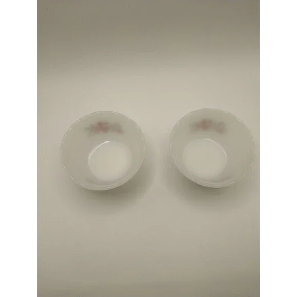 Vintage Floral  Fire King Primrose Custard Cups Set Of 2- 6 Oz EUC - Picture 2 of 8